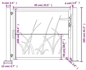 ΠΥΛΗ ΚΗΠΟΥ ΜΕ ΣΧΕΔΙΟ ΓΡΑΣΙΔΙ ΑΝΘΡΑΚΙ 105 X 105 ΕΚ. ΑΤΣΑΛΙΝΗ 153167