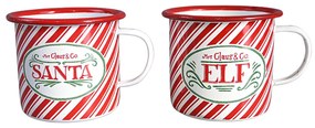 Artekko Artekko Xmas Mug Μεταλλικές Χριστουγεννιάτικες Κούπες (14x11x10)cm 2pcs 742-2491