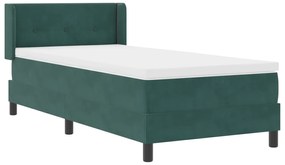 vidaXL κρεβάτι Box Spring  με στρώμα Σκούρο Πράσινο 80x200 εκ. Βελούδο