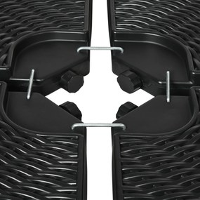 Βάση ομπρέλας 4 τεμαχίων, γεμίζει, 100 cm x 100 cm x 8 cm, μαύρο