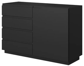 Συρταριέρα LOFTIA, με 4 συρτάρια, μαύρο ματ 120x80x40cm-BOG0937