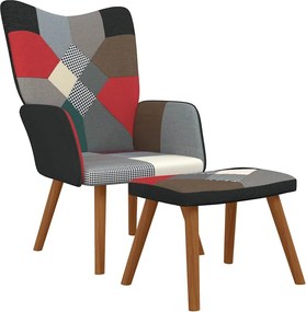 vidaXL Πολυθρόνα Relax Σχέδιο Patchwork Υφασμάτινη με Σκαμπό