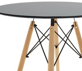 Σετ Τραπεζαρίας Julita-Bella 3 τεμ Mdf σε Μαύρο - Φυσικό Φ60x73εκ. 60x60x73 εκ.