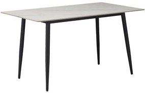 Τραπέζι Gustas 278-000002 140x80x75cm Marble Effect White-Black Stone,Metal