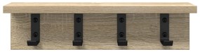 vidaXL Τοίχου Κρεμάστρα με ράφι Επιτοίχιο Sonoma Δρυς 40 x 10.5 x 10.5 εκ