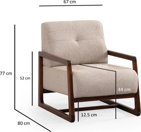 Wing Chair Athena Bergere - Beige Beige