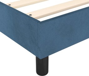 vidaXL Κρεβάτι Boxspring με Στρώμα Σκούρο Μπλε 90x200 εκ. Βελούδινο