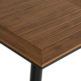 Τραπέζι Κήπου NAMIBIA Γκρι/Καρυδί Αλουμίνιο/Ξύλο 70x70x72cm - Αλουμίνιο - 14840074