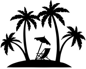 Διακοσμητικό Τοίχου Palm 891TNL3111 70x54cm Black Wallity Μέταλλο