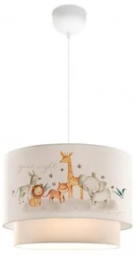 GIRAFFE 204-0007 Παιδικό Κρεμαστό Φωτιστικό Φιγούρα Μονόφωτο 1 x E27 IP20 Λευκό Ύφασμα-Μ30 x Π30 x Υ70cm Globostar-204-0007-Λευκ 204-0007