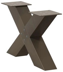 vidaXL Πόδια Τραπεζιού Σαλονιού σε Σχήμα Χ, 2 τεμ. από Φυσικό Ατσάλι 50x(30-31) εκ. Ατσάλι