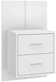 vidaXL Κομοδίνο Επιτοίχιο Γυαλιστερό Λευκό