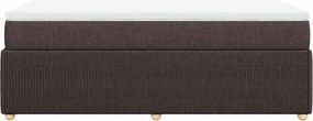 vidaXL Κρεβάτι Boxspring με Στρώμα Σκούρο Καφέ 100x200 εκ. Υφασμάτινο