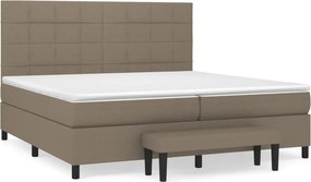 vidaXL Κρεβάτι Boxspring με Στρώμα Taupe 200x200 εκ. Υφασμάτινο