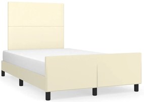 vidaXL Πλαίσιο Κρεβατιού με Κεφαλάρι Κρεμ 120x200 εκ. Συνθετικό Δέρμα