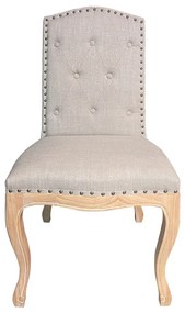ΚΑΡΕΚΛΑ RUBBER WOOD COLOR C5 KSF 25026  DK.BEIGE/PL + W/METAL NAIL ANTIQUE BRONZE W53xD45xH46/102cm