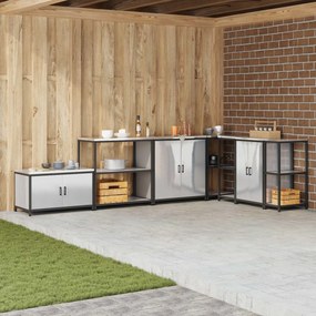 vidaXL Ράφι Κουζίνας HATTEM Ασημί 90 x 50 x 92 εκ Ατσάλι