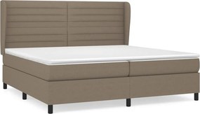 vidaXL Κρεβάτι Boxspring με Στρώμα Taupe 200x200 εκ. Υφασμάτινο