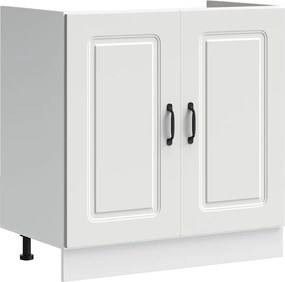 vidaXL Ντουλάπι βάσης νεροχύτη Kalmar Λευκό 80x46x81,5 εκ. Επεξ. Ξύλο