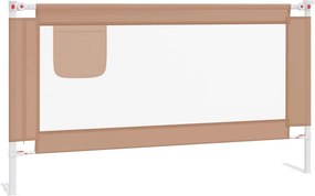 vidaXL Μπάρα Κρεβατιού Προστατευτική Taupe 150 x 25 εκ. Υφασμάτινη