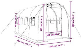 ΘΕΡΜΟΚΗΠΙΟ ΜΕ ΑΤΣΑΛΙΝΟ ΠΛΑΙΣΙΟ ΠΡΑΣΙΝΟ 8 Μ² 4 X 2 X 2 Μ. 3188017