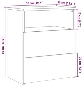 ΚΟΜΟΔΙΝΑ 2 ΤΕΜ.ΑΡΤΙΣΙΑΝΗ ΔΡΥΣ 50X32X60 ΕΚ. ΕΠΕΞ. ΞΥΛΟ 856567