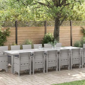 vidaXL Σετ Τραπεζαρίας Κήπου 15 pcs Ανοιχτό γκρι 14 θέσεων