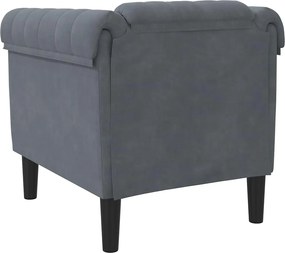 vidaXL Πολυθρόνα Σκούρο Γκρι Βελούδινη