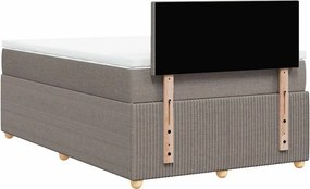 vidaXL Κρεβάτι Boxspring με Στρώμα Taupe 120x200 εκ. Υφασμάτινο