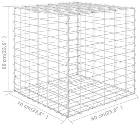 vidaXL Συρματοκιβώτιο Κύβος 60 x 60 x 60 εκ. από Ατσάλινο Σύρμα