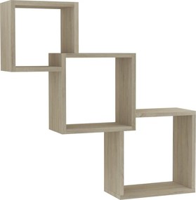 vidaXL Ράφια Κύβοι Τοίχου Χρώμα Sonoma Δρυς 68x15x68 εκ. Επεξ. Ξύλο