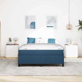 vidaXL Κρεβάτι με ελατήρια Μπλε 140 x 190 cm ύφασμα