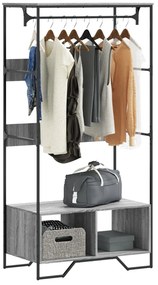 vidaXL Ντουλάπα Γκρι Sonoma 90x50x180 εκ. από Επεξεργασμένο Ξύλο