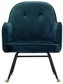 vidaXL Κουνιστή Πολυθρόνα Μπλε Βελούδινη