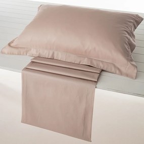 Σεντόνι Athena-303 Με Λάστιχο Beige Vesta Home Διπλό 160x240cm 100% Βαμβακοσατέν
