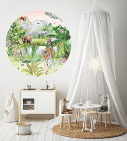 Kids Rould Wall Sticker Ζώα της Ζούγκλας stick895 130cm 130cm