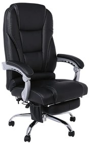 BF8550 Massage Relax Πολυθρόνα Γραφείου Διευθυντή, Βάση Χρώμιο με Υποπόδιο, Pu Μαύρο 68x64-135x118/127cm ΕΟ284,1