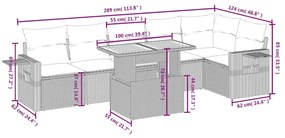 vidaXL Σαλόνι Κήπου Σετ 7 τεμ. Μπεζ Συνθετικό Ρατάν με Μαξιλάρια