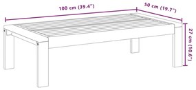 Τραπέζι Κήπου 100 x 50 x 27 εκ. από Μασίφ Ξύλο Ακακίας  - Καφέ