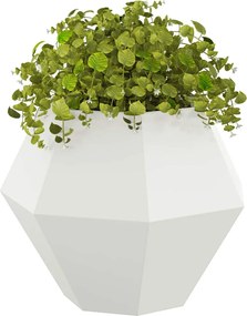 vidaXL Γλάστρα 2 pcs Λευκό 75 x 75 x 60 εκ Ατσάλι