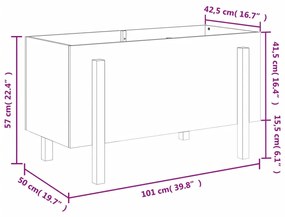 Ζαρντινιέρα Υπερυψωμένη 101 x 50 x 57 εκ. από Μασίφ Ξύλο Πεύκου - Λευκό