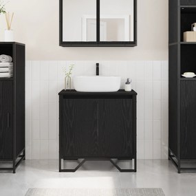 vidaXL Ντουλάπα Νιπτήρα Μπάνιου Μαύρου Δρυού 60x35x60 εκ Κατασκευασμένο Ξύλο