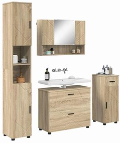 vidaXL Σετ Επίπλων Μπάνιου με ράφι 5 pcs Sonoma Δρυς 30 x 35 x 192 εκ.
