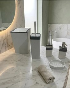 Stewehome Σετ μπάνιου 7 τεμαχίων με καλάθι ρούχων 65 Lt και σετ 5 τεμαχίων μπάνιου Λευκό