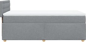 vidaXL Κρεβάτι Boxspring με Στρώμα Ανοιχτό Γκρι 80x200 εκ. Υφασμάτινο