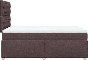 vidaXL Κρεβάτι Boxspring με Στρώμα Σκούρο Καφέ 120x190 εκ Υφασμάτινο