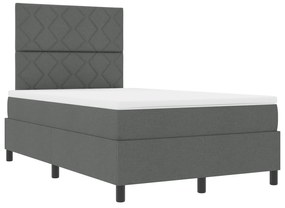 vidaXL Κρεβάτι Box Spring με Στρώμα Σκούρου Γκρι 120x200 εκ Ύφασμα