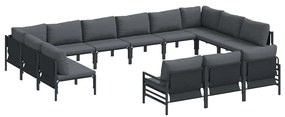 vidaXL Σετ Καναπέ Κήπου 13 pcs Ανθρακί Ατσάλι
