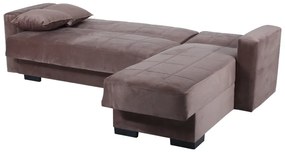 Καναπές κρεβάτι γωνιακός 236χ150χ78 MIRA ύφασμα ALBINA 3207 βελούδο