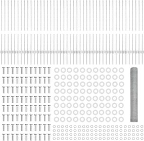 vidaXL Εξαγωνική Φράχτη με Στύλο 100 x 1 μ Γαλβανισμένος Χάλυβας Ασημί